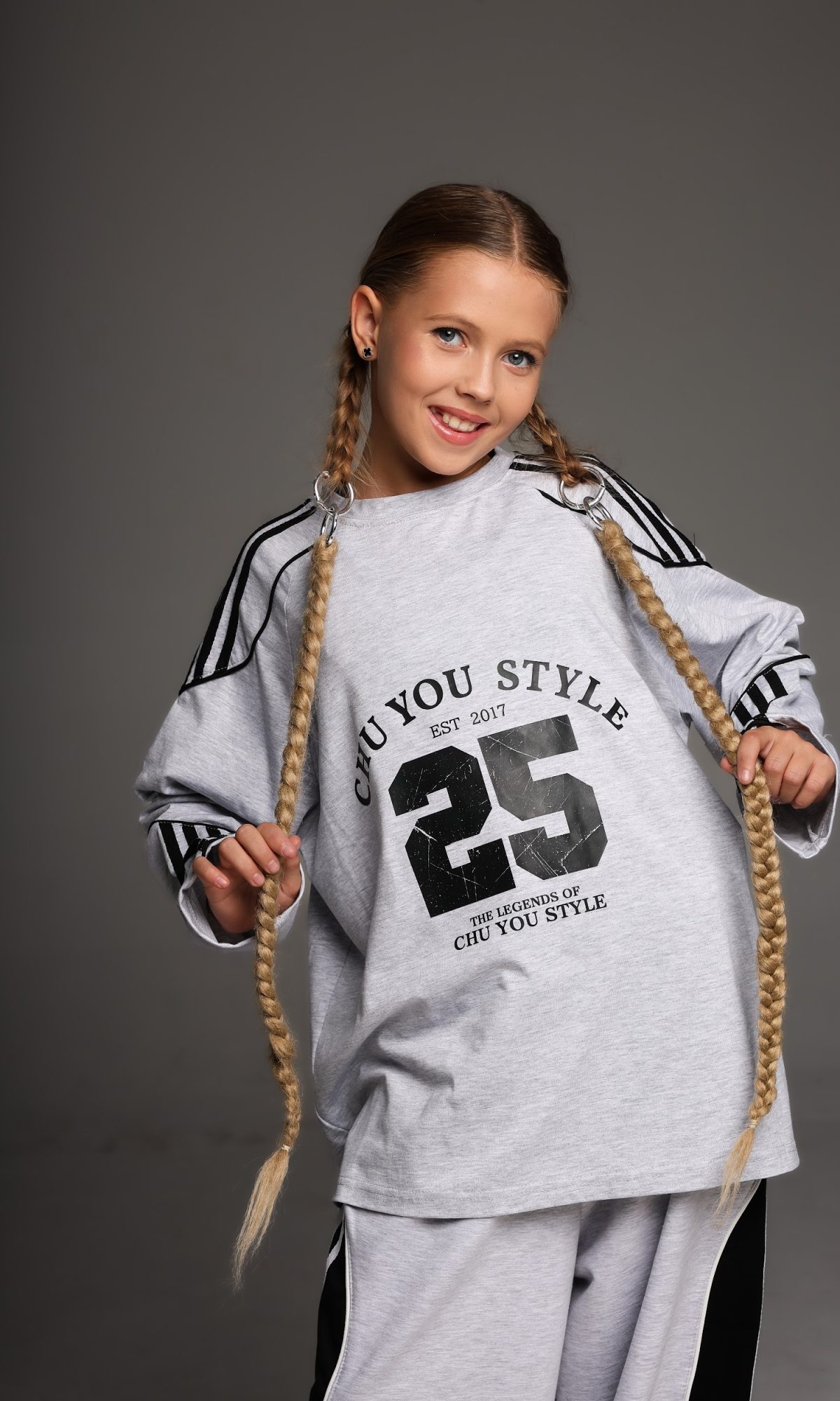 Лонгслів для танців CHU STAGE 25 сірий