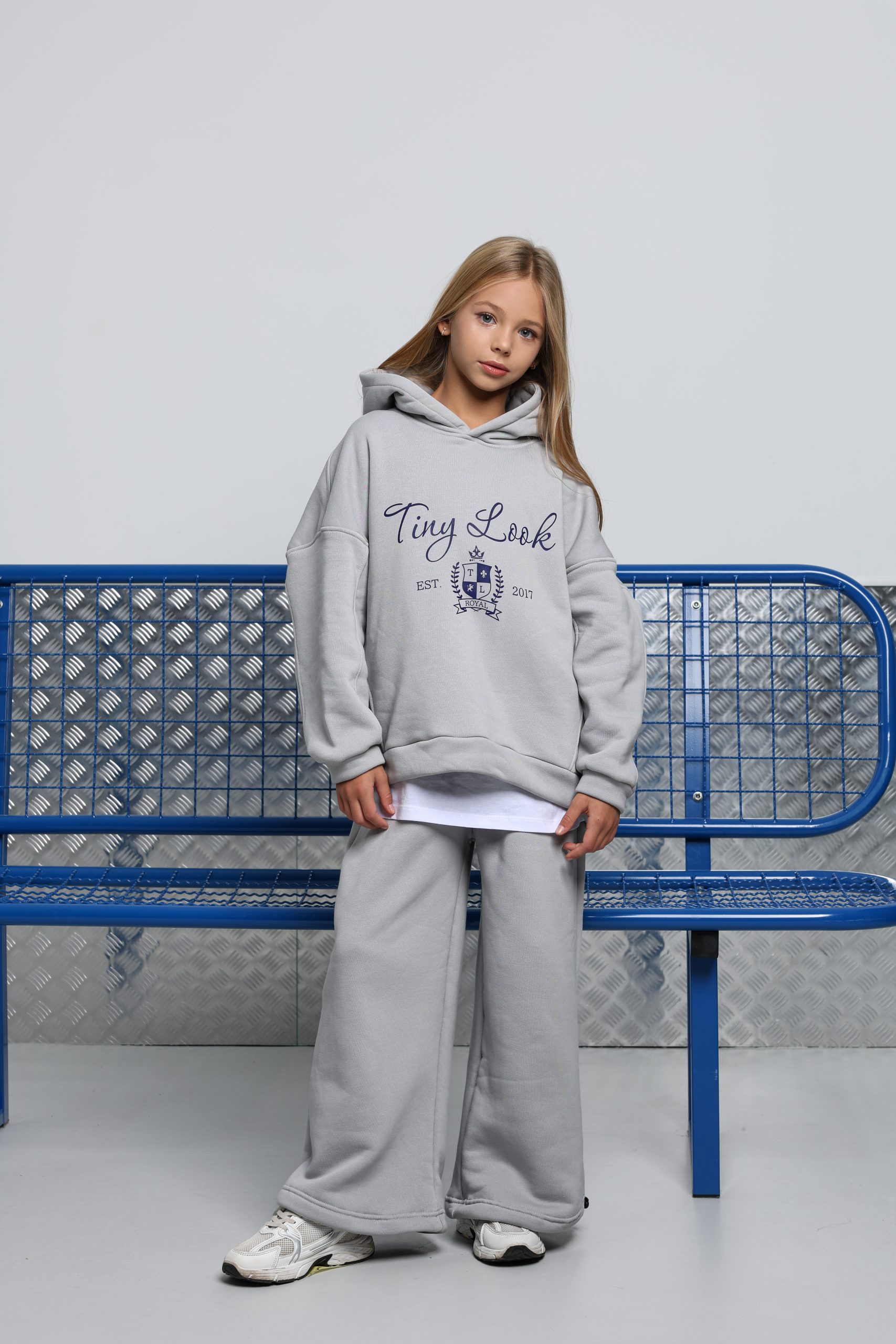 Теплий спортивний костюм унісекс підлітковий TINY LOOK сірий (оверсайз) - Зображення 5
