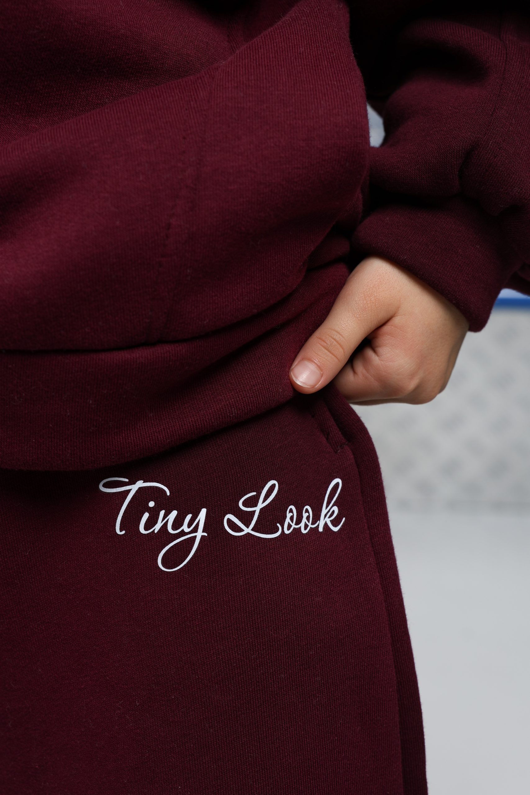 Теплий спортивний костюм унісекс підлітковий TINY LOOK вишневий (оверсайз) - Зображення 3