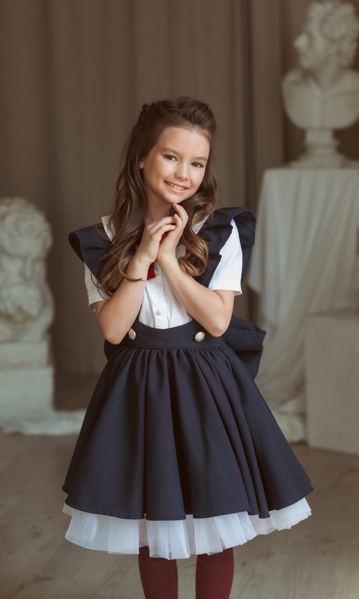 Сарафан-бант з пишною спідницею TINY LOOK синій