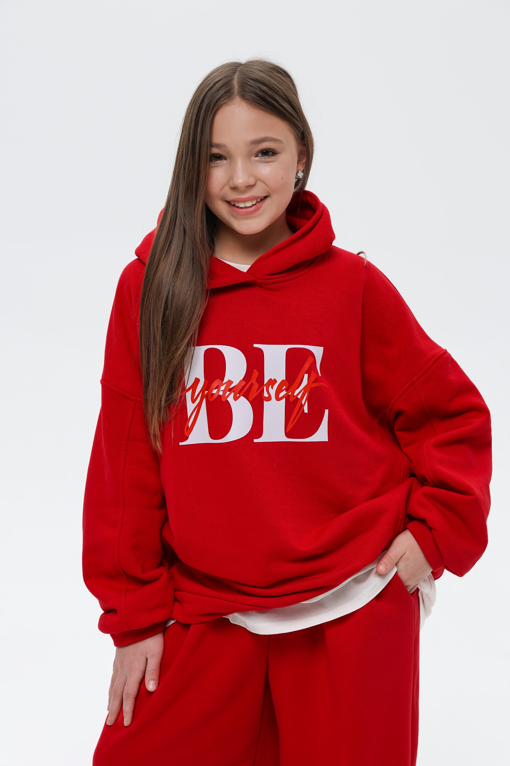 Підлітковий спортивний костюм оверсайз TINY LOOK Be Yourself червоний