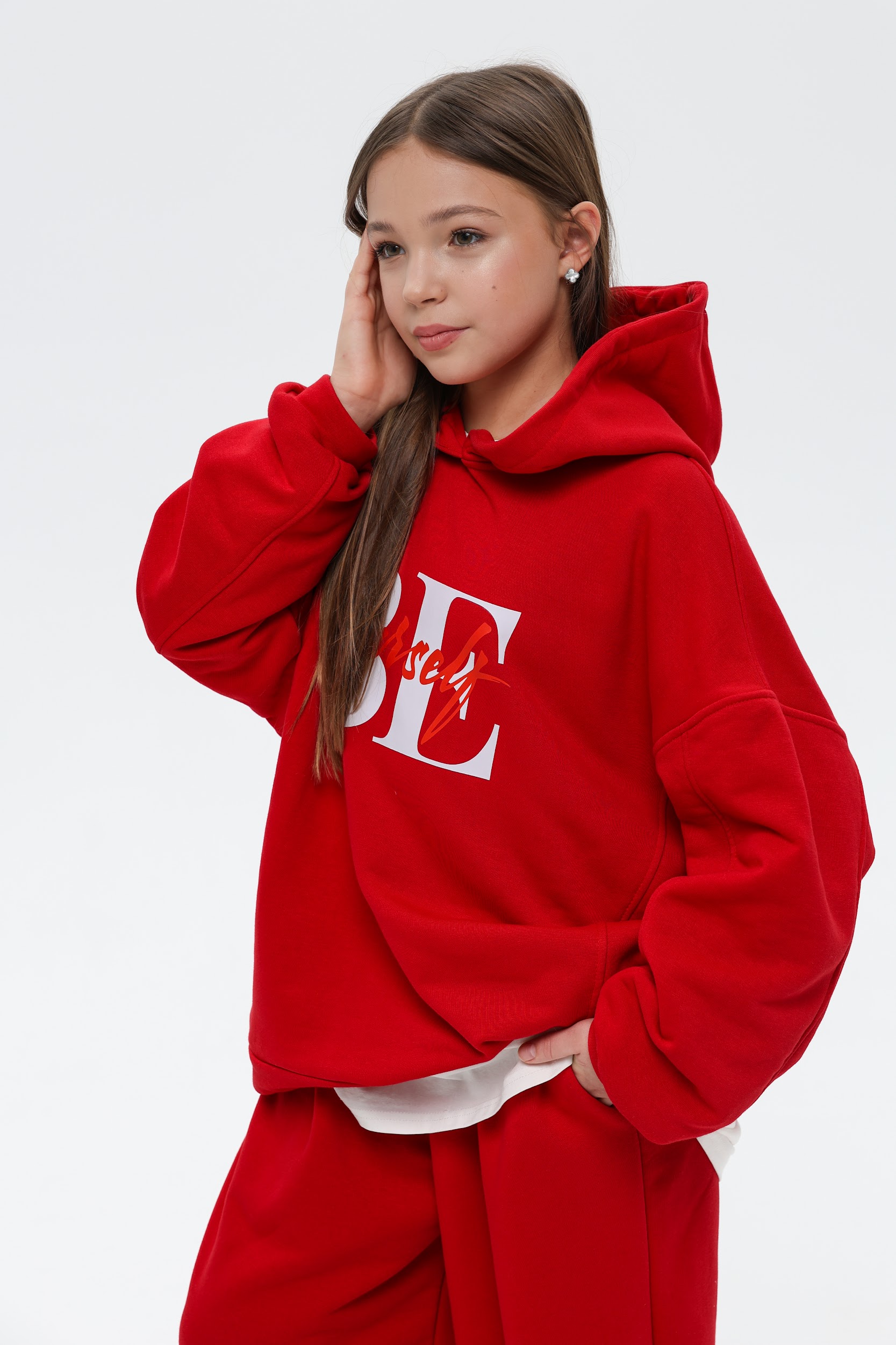 Підлітковий спортивний костюм оверсайз TINY LOOK Be Yourself червоний - Зображення 7