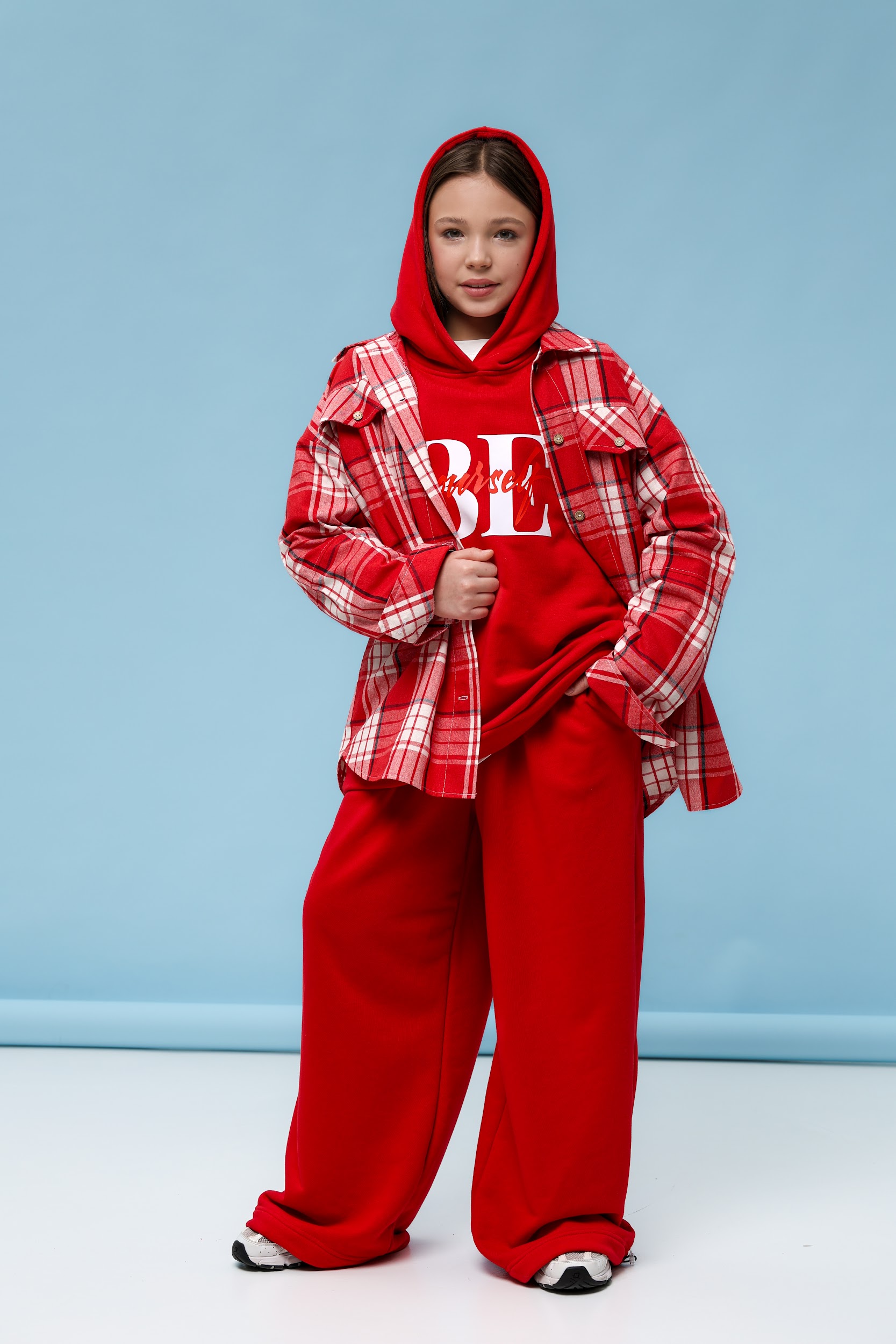 Підлітковий спортивний костюм оверсайз TINY LOOK Be Yourself червоний - Зображення 4
