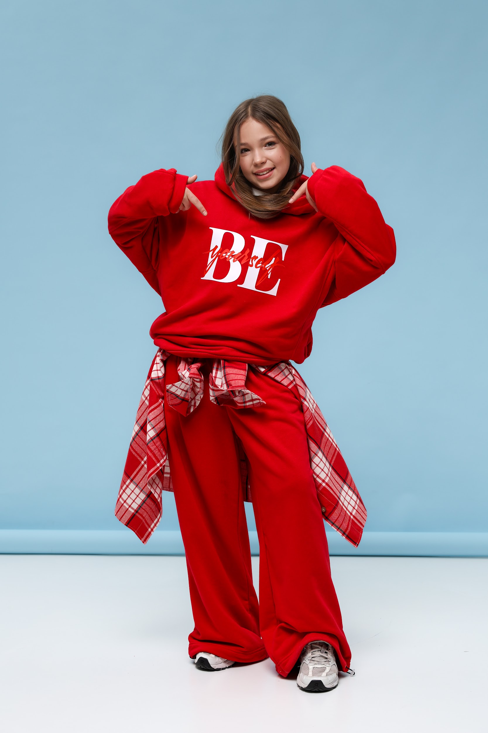 Підлітковий спортивний костюм оверсайз TINY LOOK Be Yourself червоний - Зображення 2