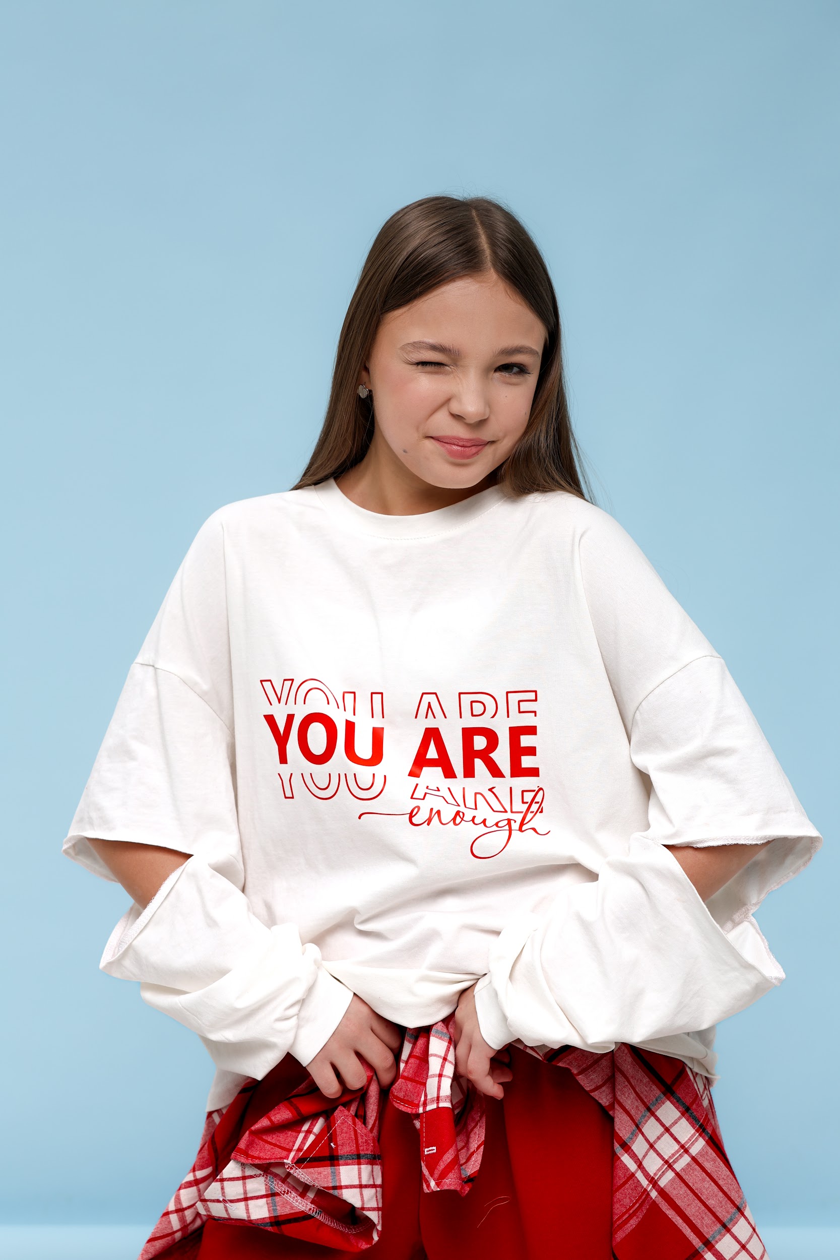 Підлітковий спортивний костюм оверсайз TINY LOOK Be Yourself червоний - Зображення 17