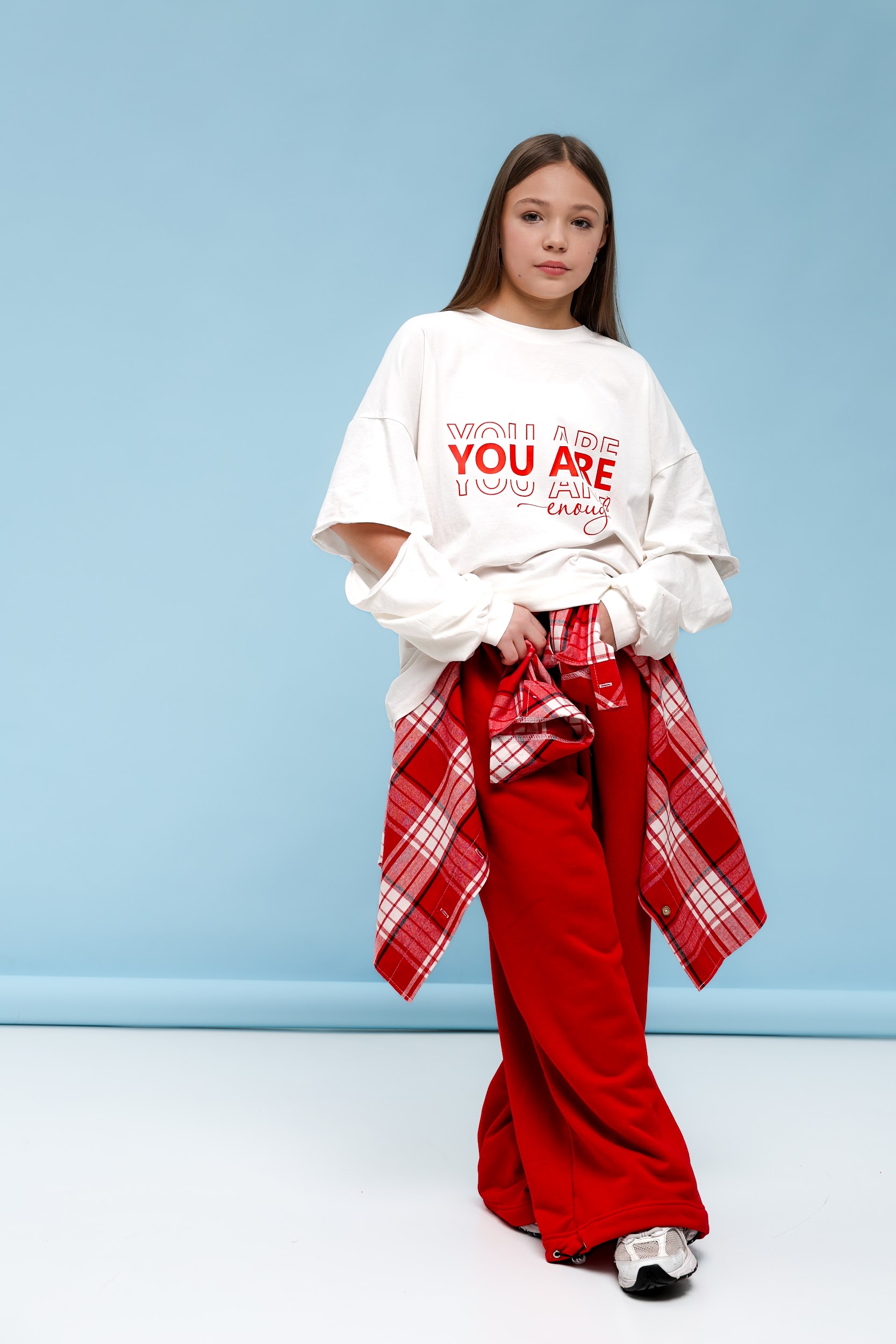 Підлітковий спортивний костюм оверсайз TINY LOOK Be Yourself червоний - Зображення 6