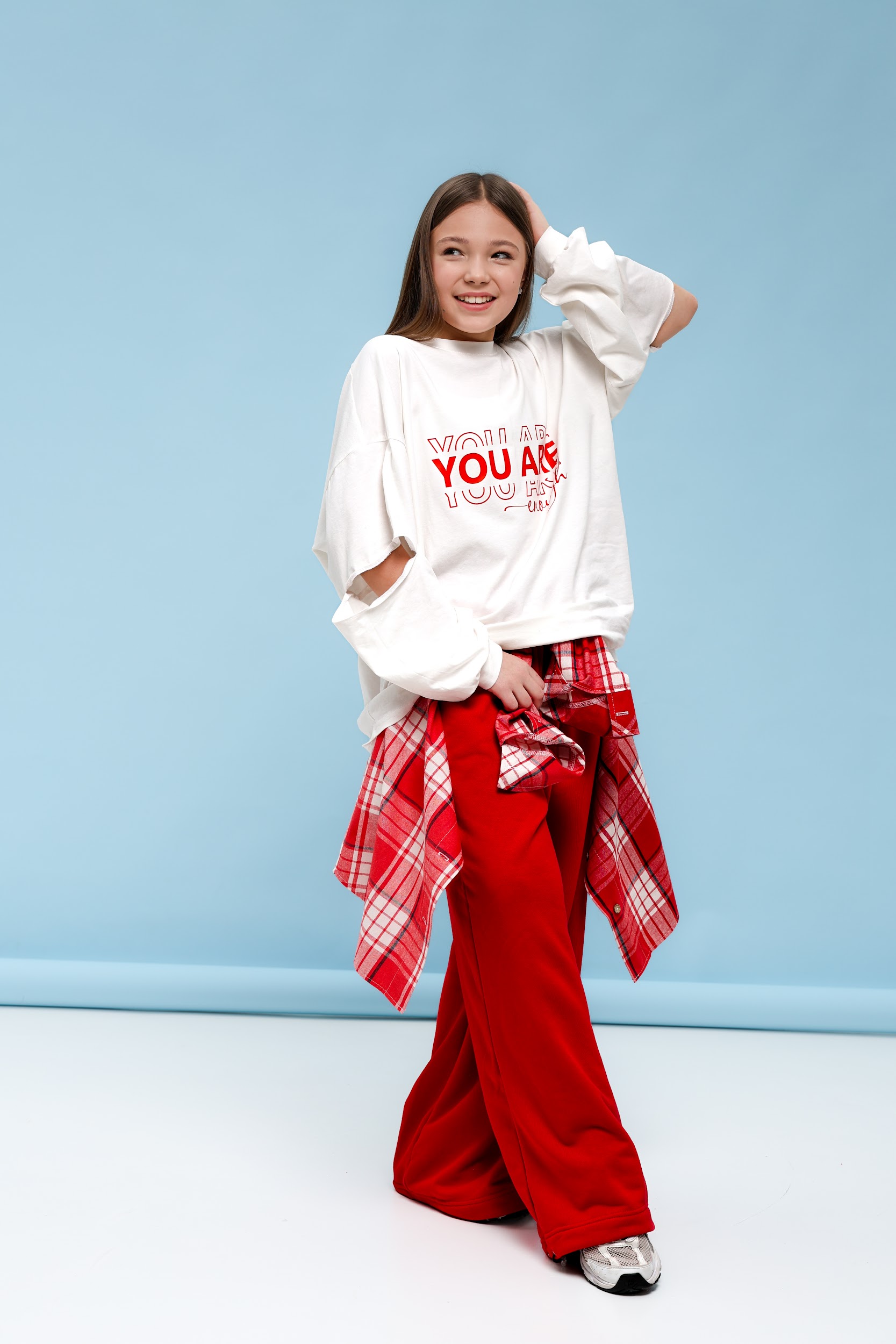 Підлітковий спортивний костюм оверсайз TINY LOOK Be Yourself червоний - Зображення 15