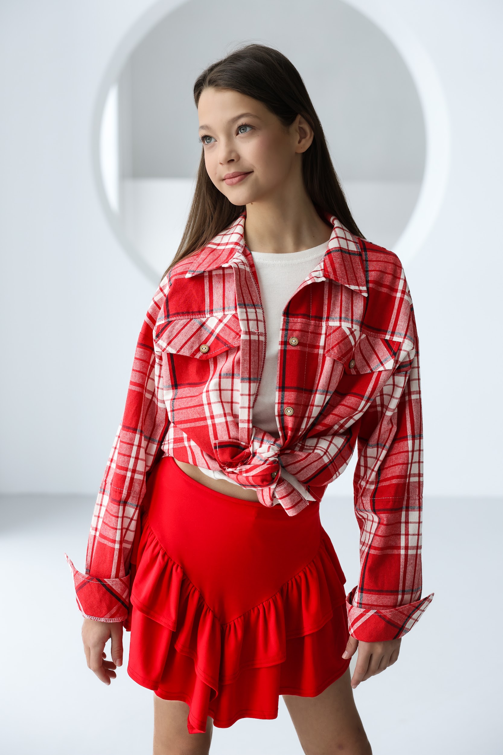 Спідниця підліткова TINY LOOK з рюшами червона - Зображення 6