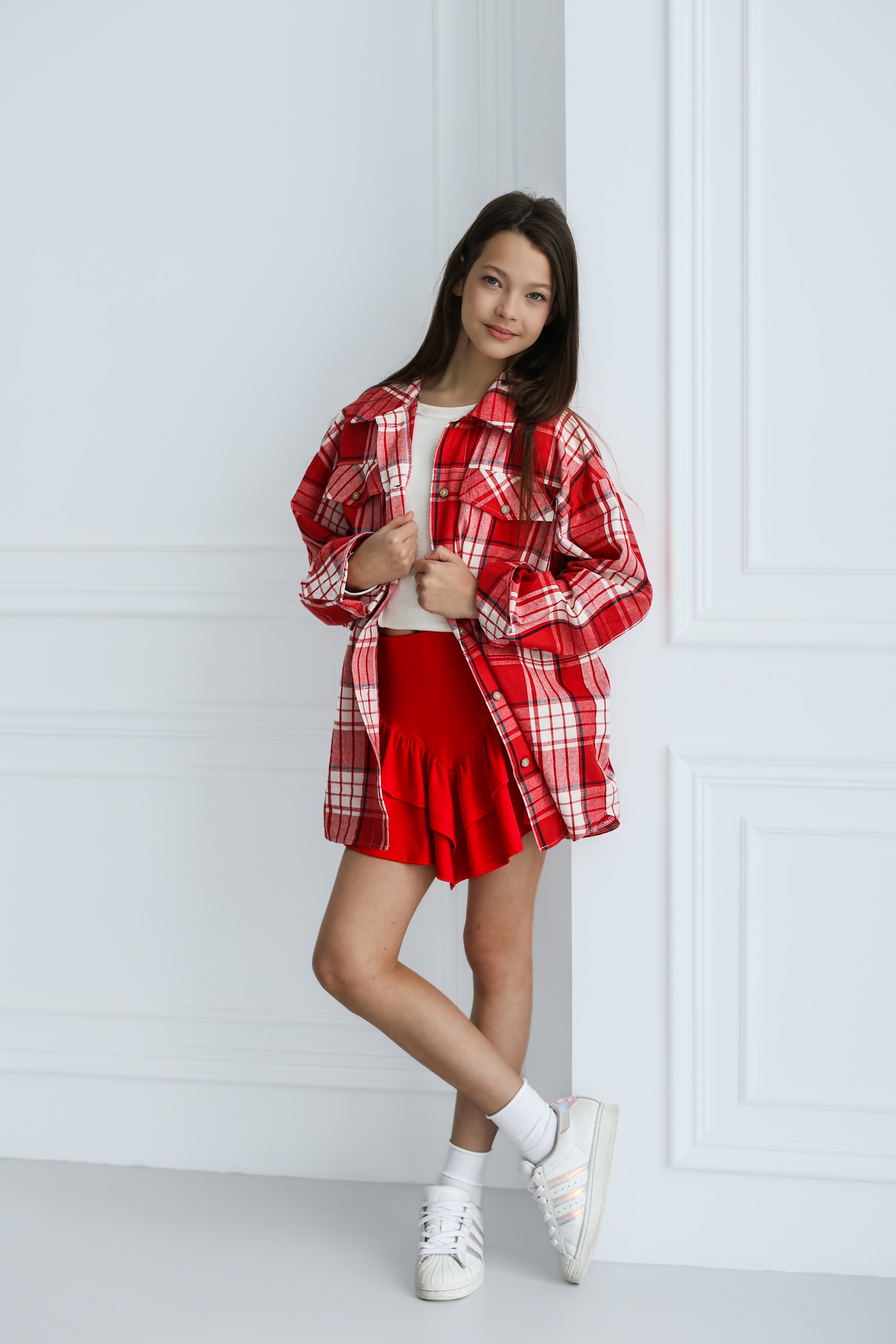 Спідниця підліткова TINY LOOK з рюшами червона - Зображення 7