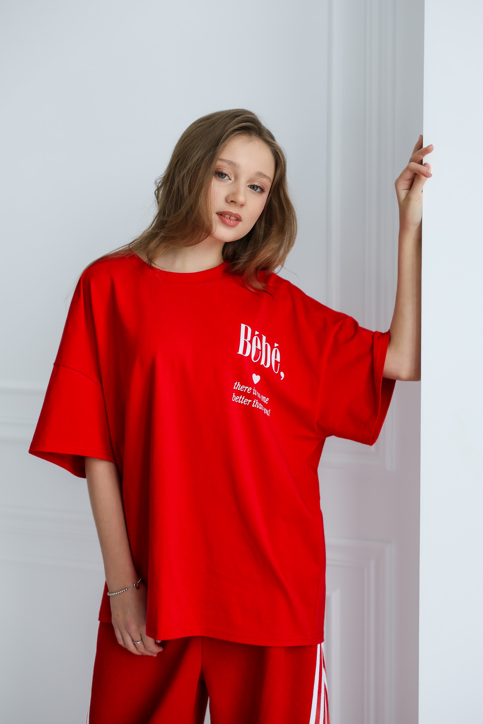 Футболка оверсайз підліткова TINY LOOK Bebe червона - Зображення 5