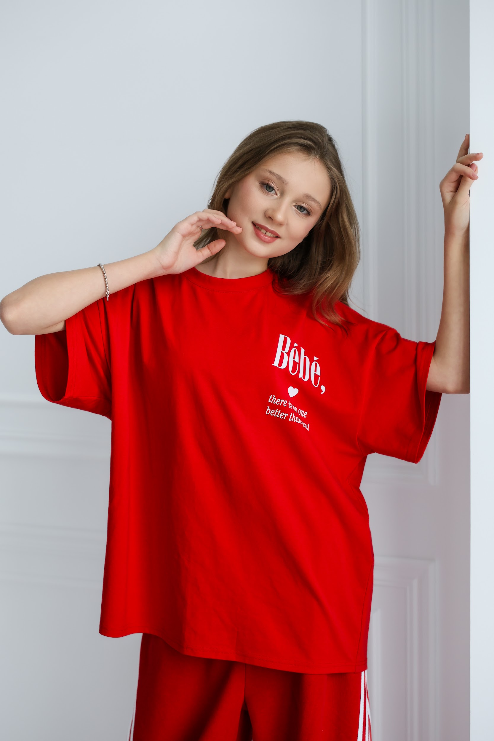 Футболка оверсайз підліткова TINY LOOK Bebe червона