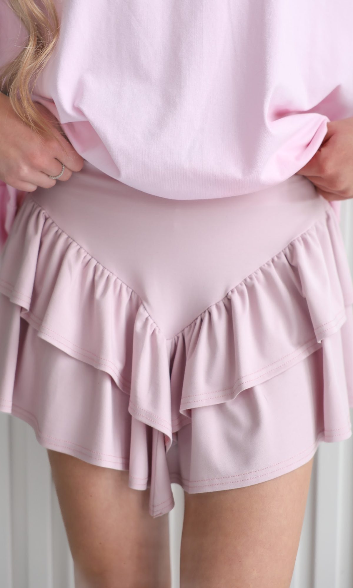 Спідниця підліткова TINY LOOK з рюшами рожева