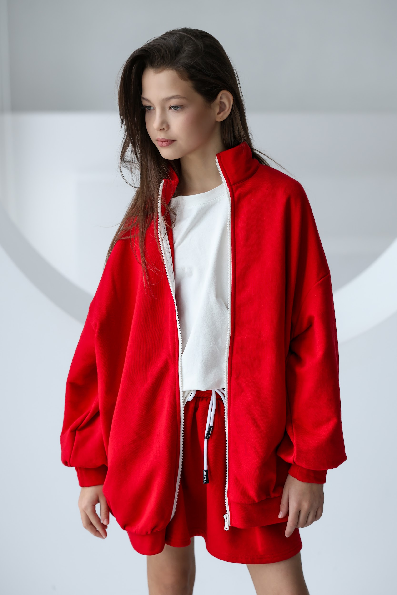 Спортивний костюм підлітковий TINY LOOK червоний (худі та спідниця-шорти) - Зображення 8