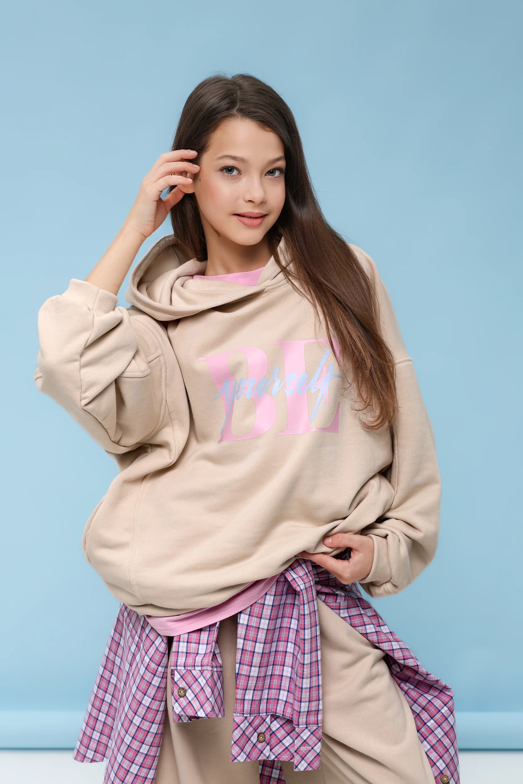 Підлітковий спортивний костюм оверсайз TINY LOOK Be Yourself бежевий - Зображення 2