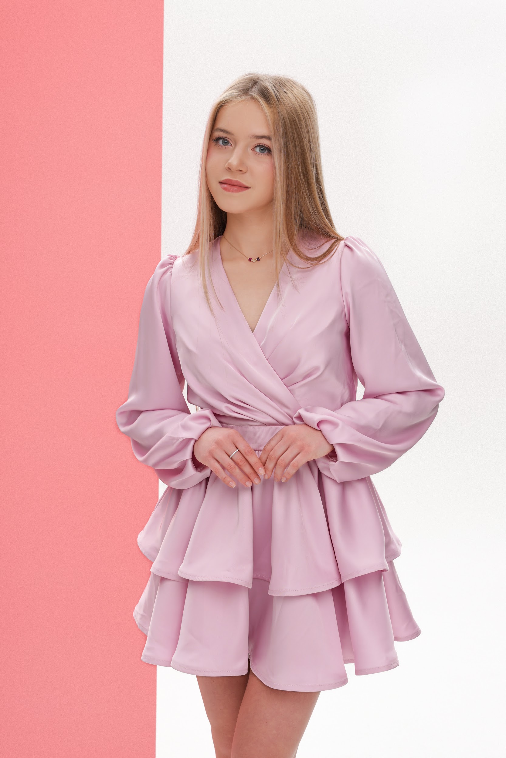 Святкова сукня для дівчинки TINY LOOK з воланами рожева