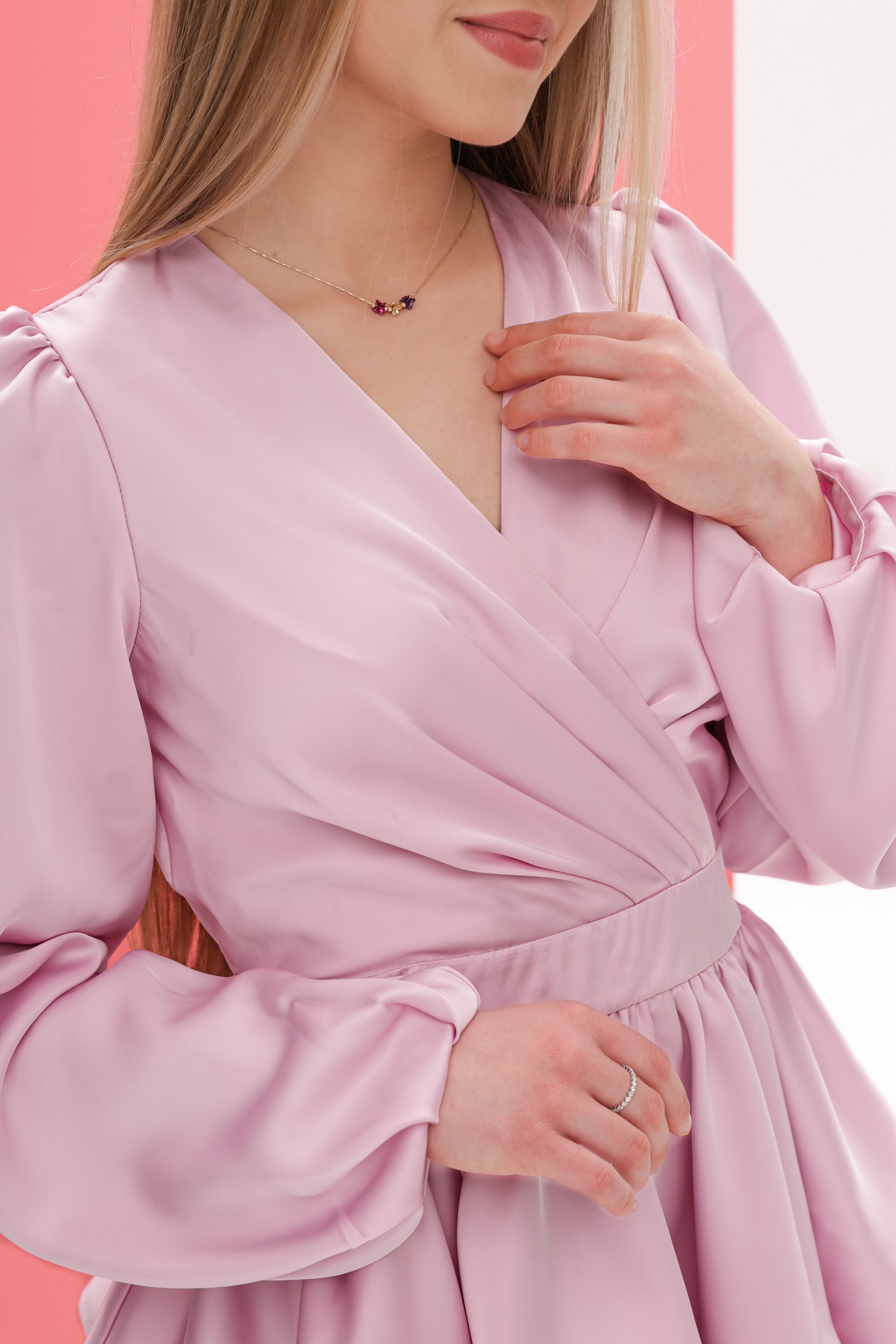 Святкова сукня для дівчинки TINY LOOK з воланами рожева - Зображення 7