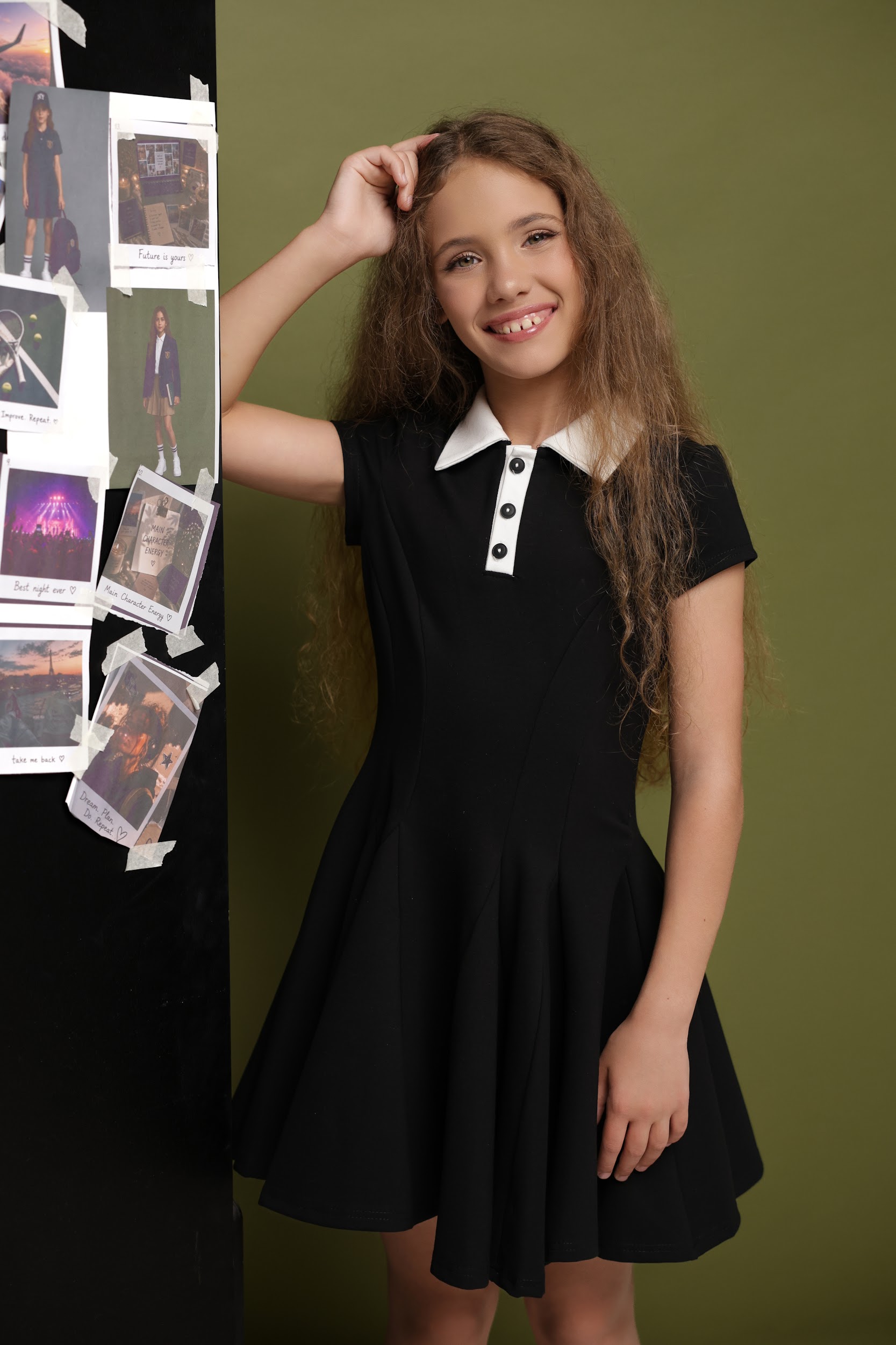 Шкільна сукня базова TINY LOOK чорна з коротким рукавом - Зображення 4