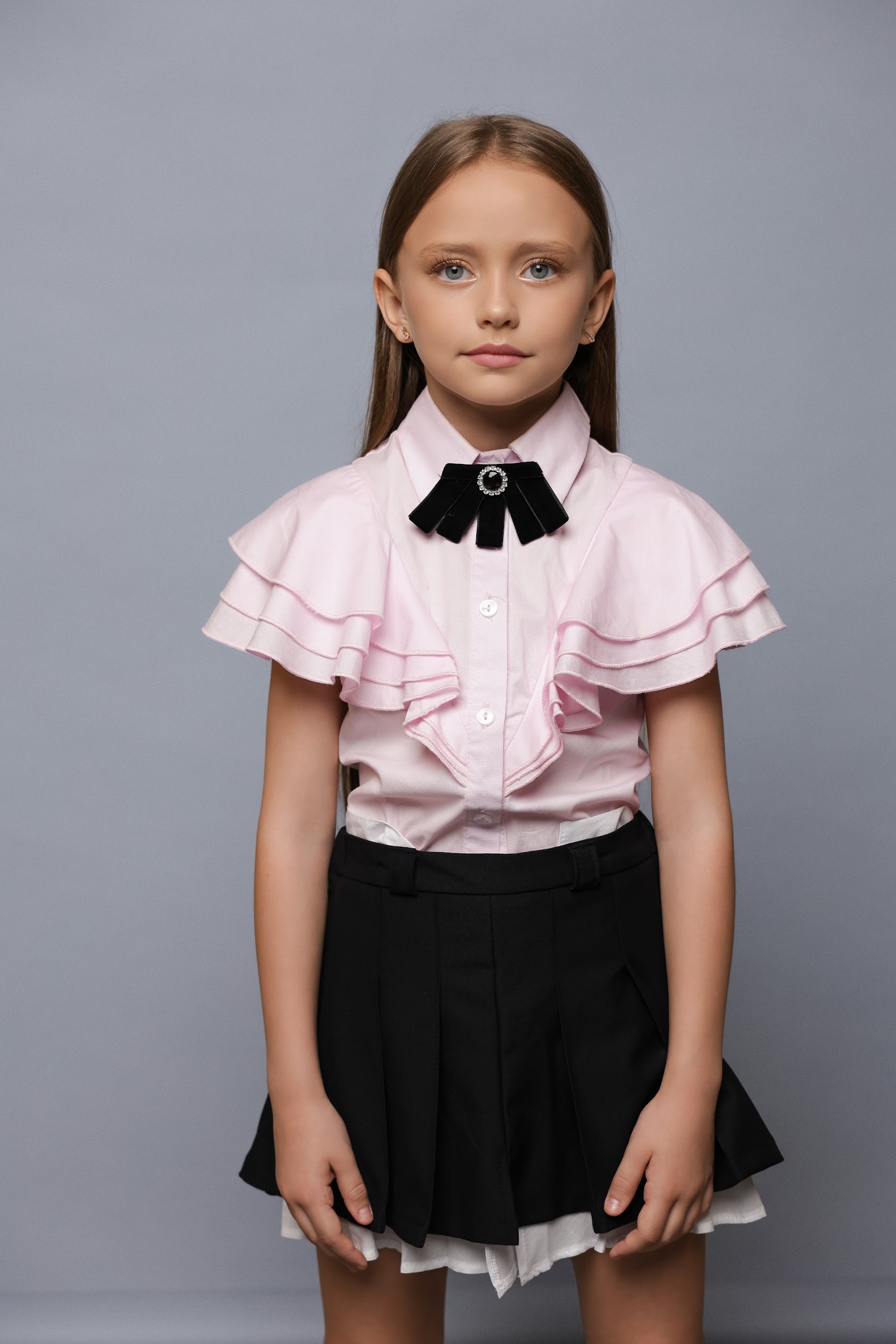 Повітряна блузка для дівчинки TINY LOOK рожева з каскадними рюшами - Зображення 5